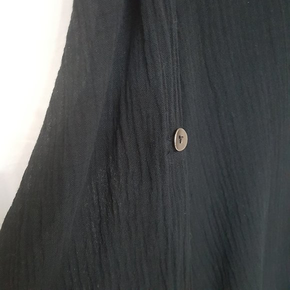 Mod-o-doc Black Lightweight Hi-Lo Linen Tunic MED - Picture 5 of 8